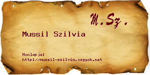 Mussil Szilvia névjegykártya
